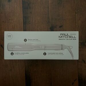New in Box Paul Mitchell Smooth + Ceramic Flat Iron 
In Taupe 1.25 inch